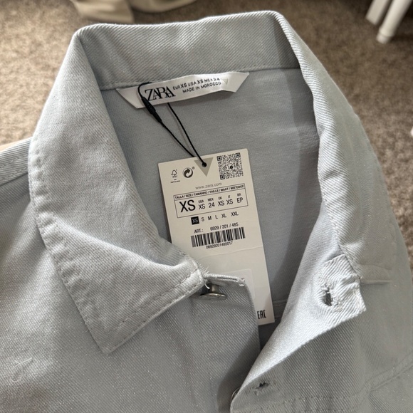 ZARA Denim Romper XS | Light Wash Utility Style NWT - Picture 6 of 13